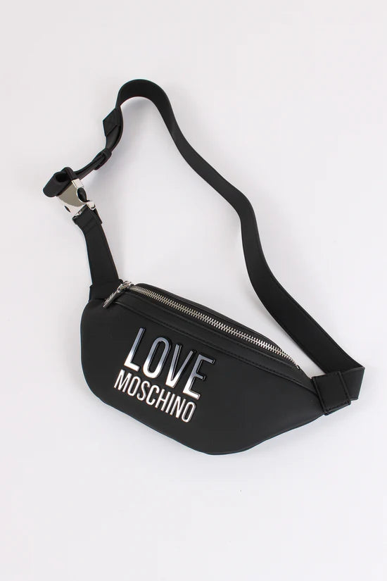 LOVE MOSCHINO MARSUPIO NERO LOGO SFUMATO