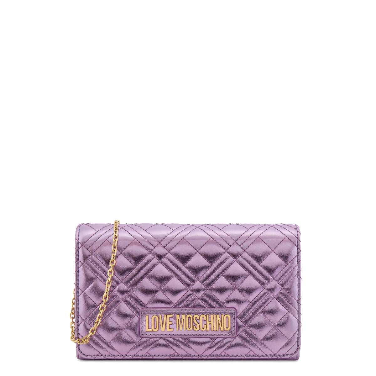 LOVE MOSCHINO BORSA TRACOLLA LAVANDA METALLIZZATA