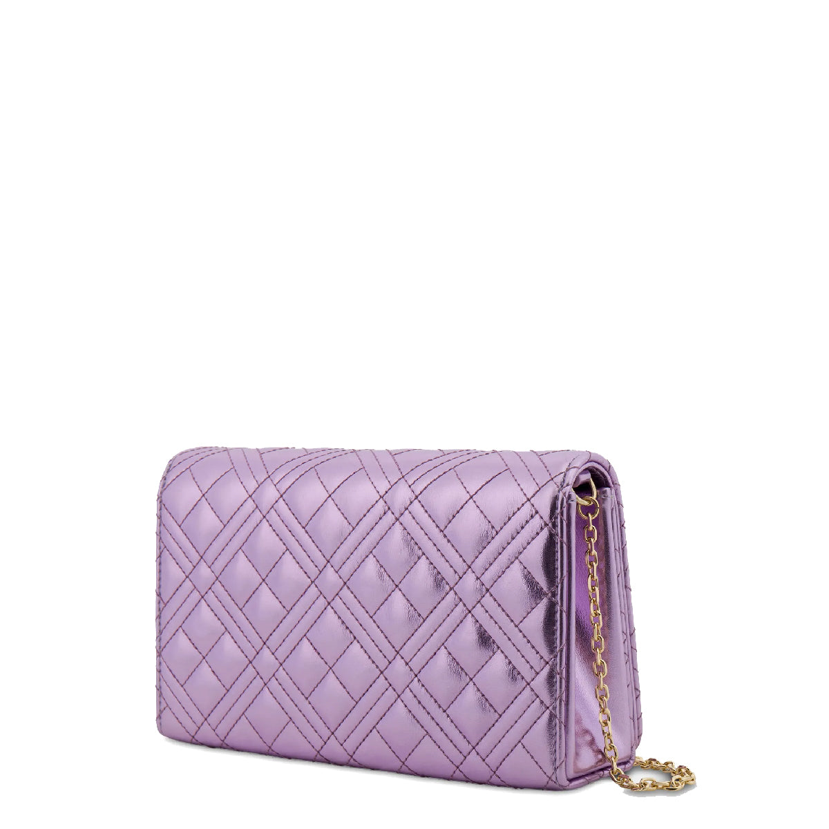 LOVE MOSCHINO BORSA TRACOLLA LAVANDA METALLIZZATA