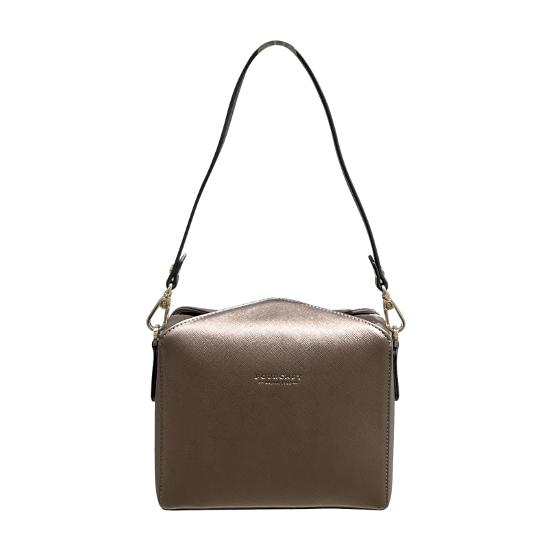 Borsa a tracolla in tela color bronzo