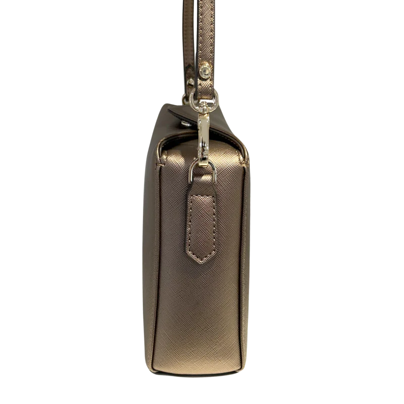 Borsa a tracolla in tela color bronzo