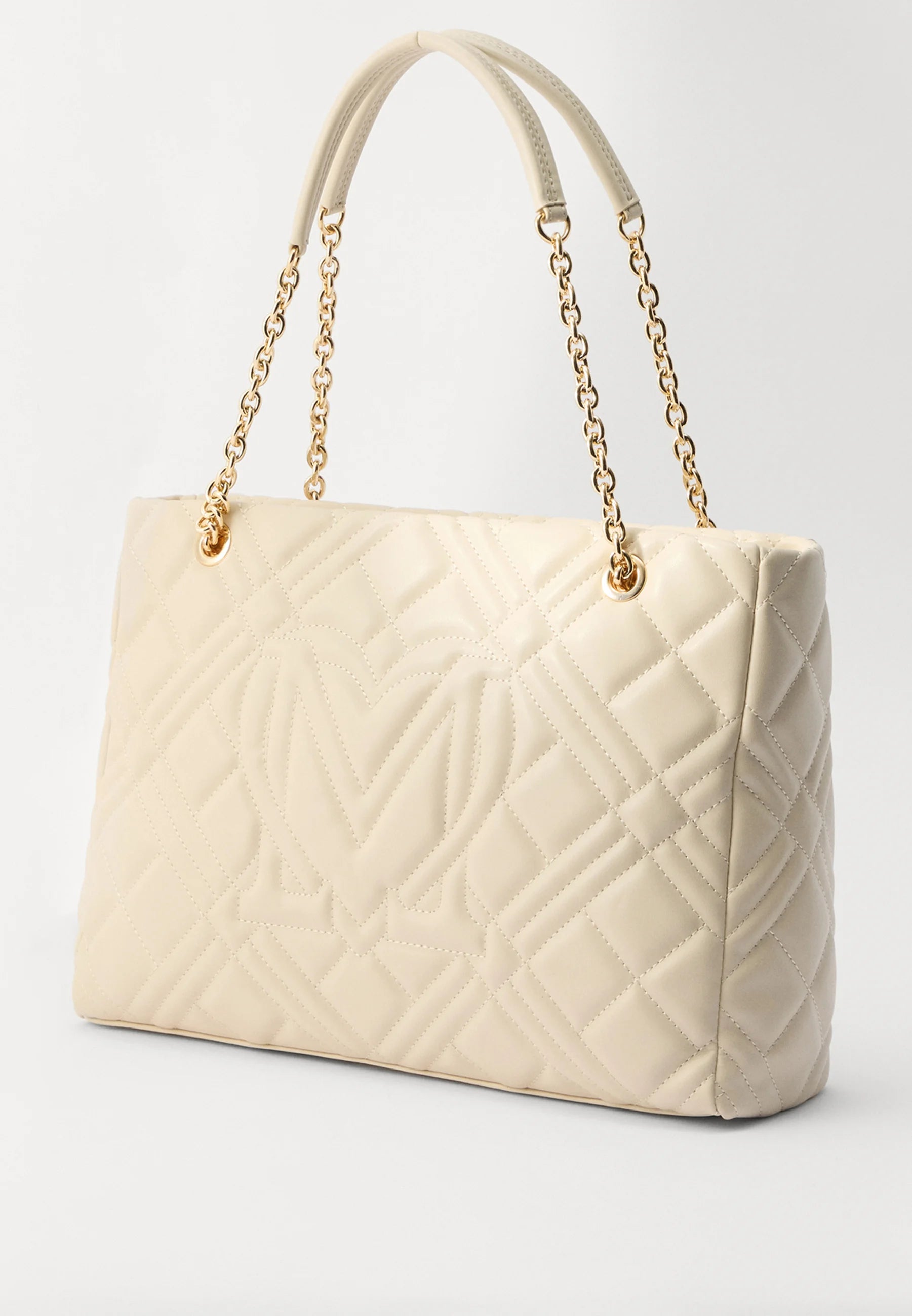 LOVE MOSCHINO BORSA QUILTED PU AVORIO