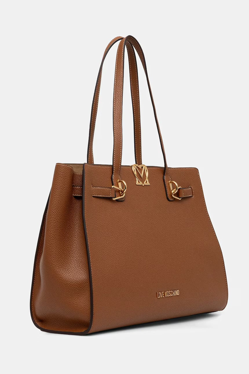 Borsa a Spalla Love Moschino Cuoio