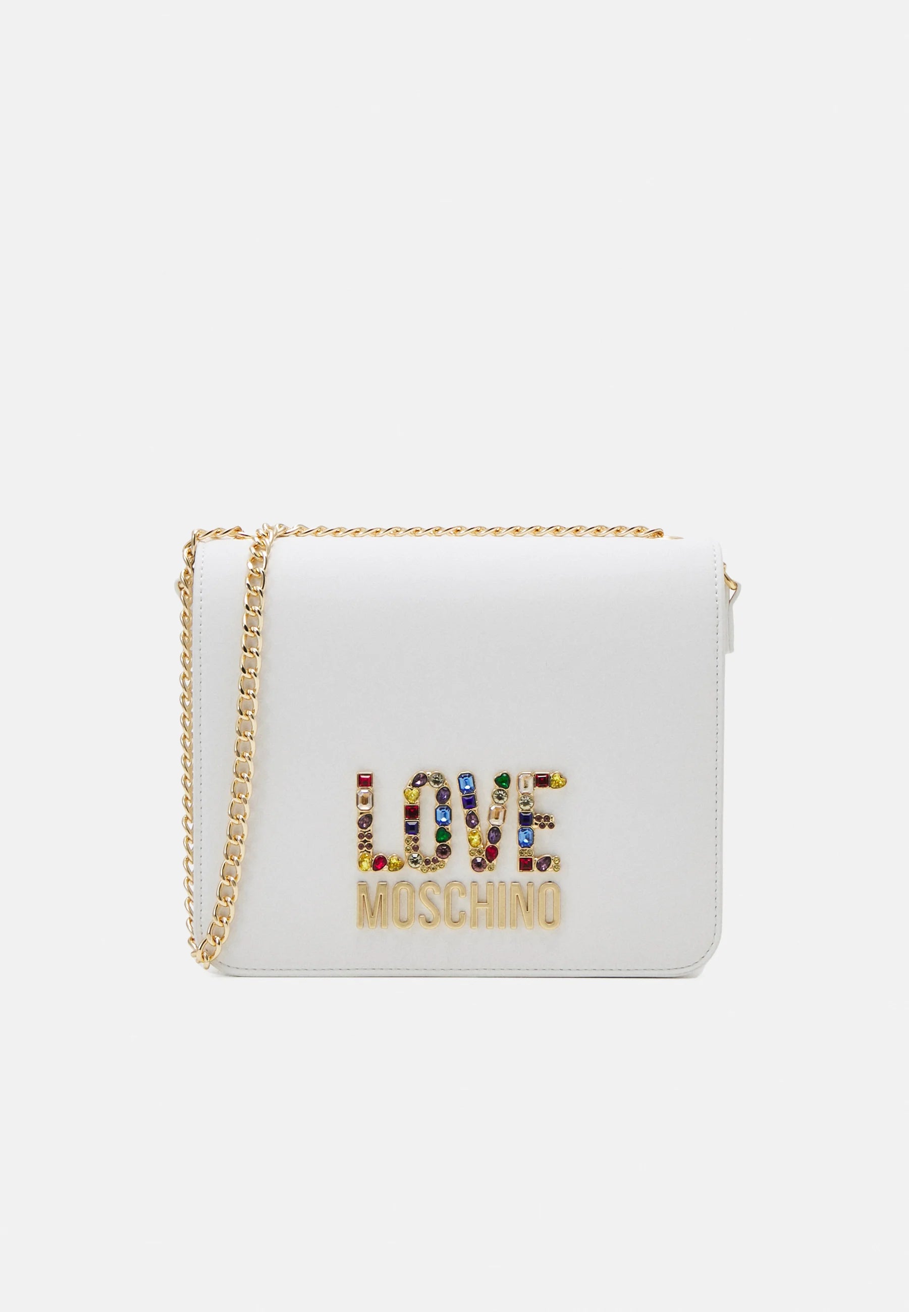 Borsa Tracolla Love Moschino Avorio Con Pietre