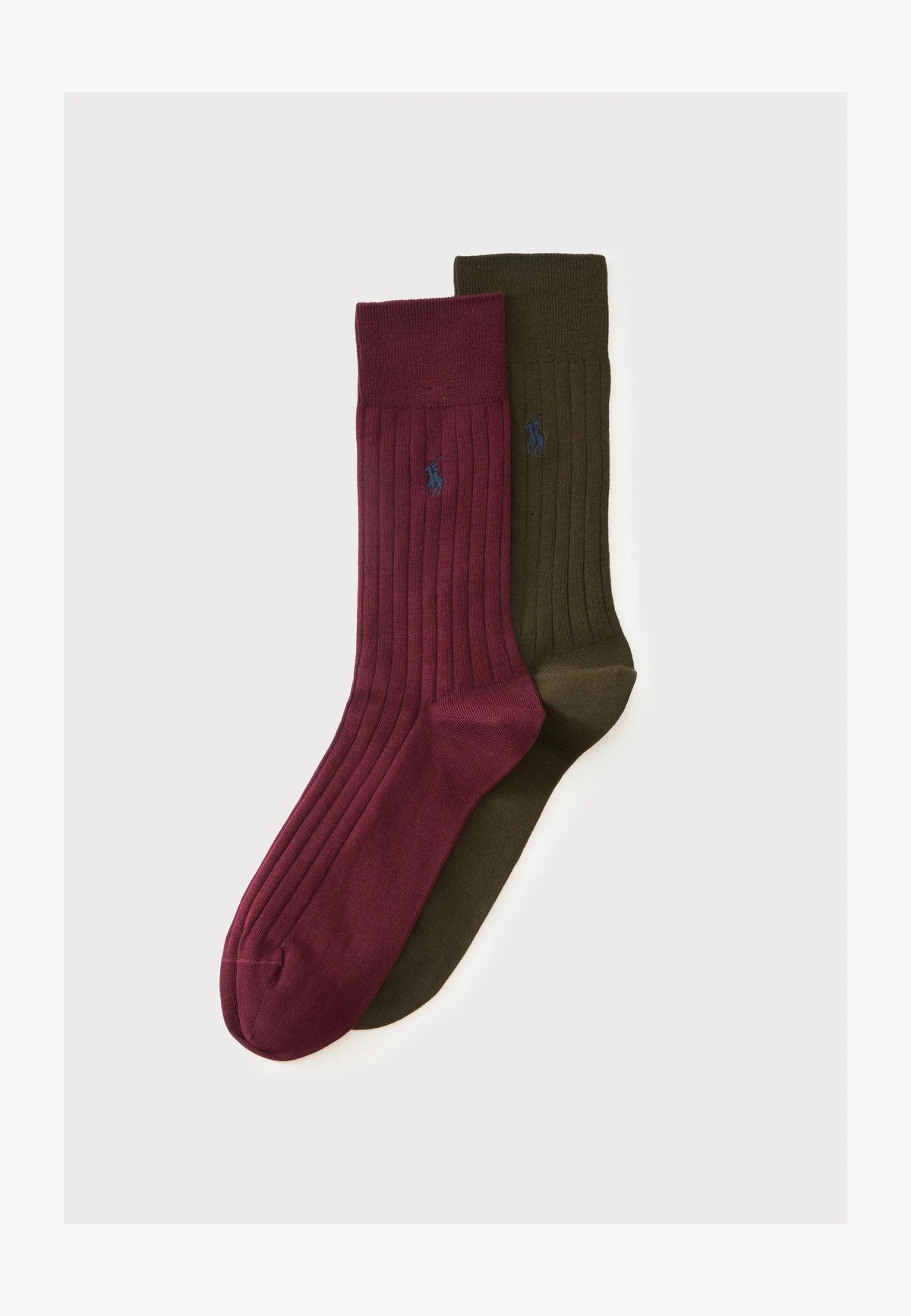 EGYPTIAN RIB-CREW -2 PACK - CALZE - BORDEAUX VERDONE