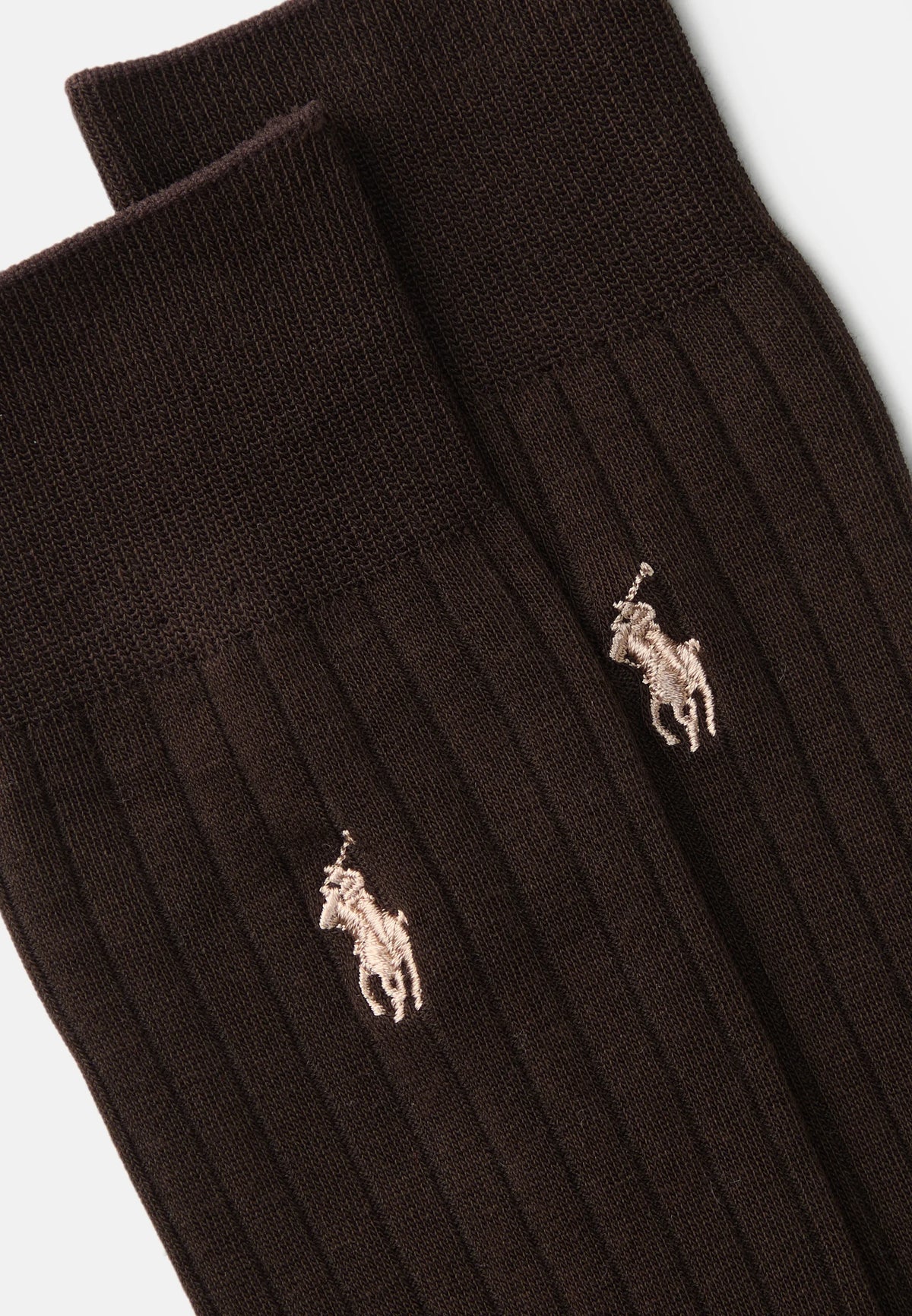 EGYPTIAN RIB-CREW SOCK-2 PACK - CALZE - DARK BROWN