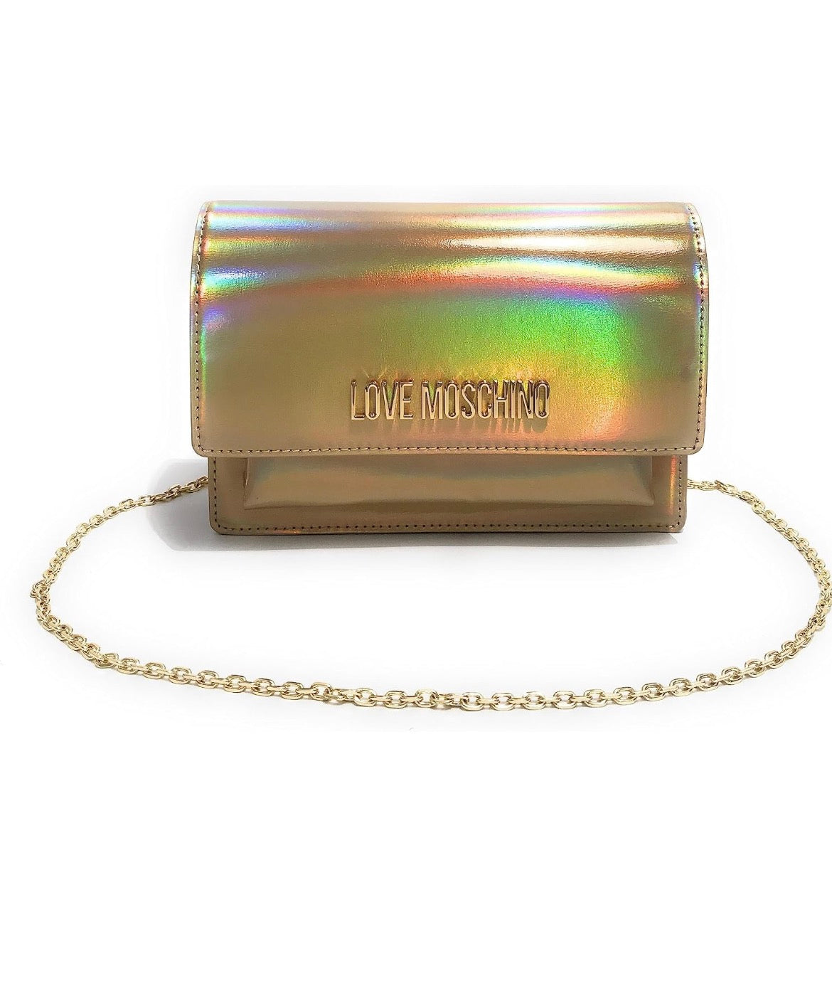 Borsa Love Moschino Platino Laminato