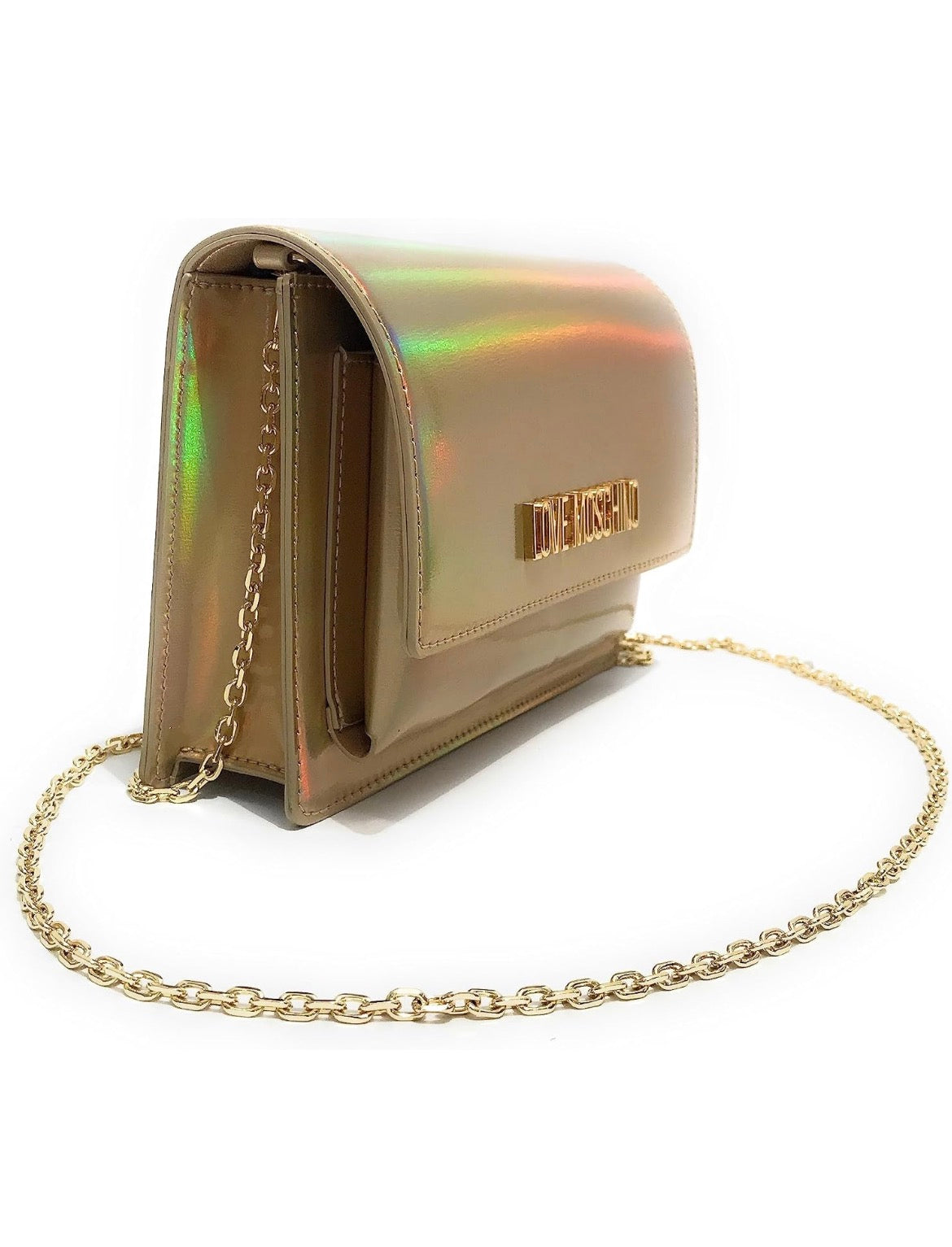 Borsa Love Moschino Platino Laminato