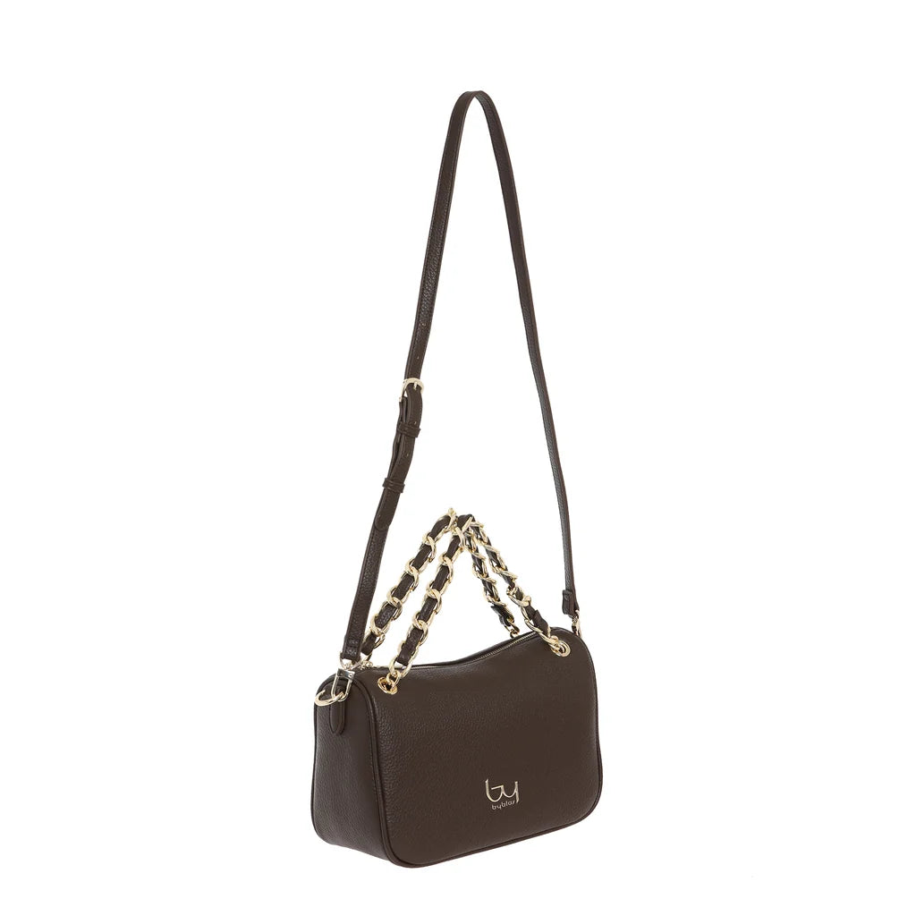 BYBLOS - BORSA BYBLOS IN ECO PELLE MANICI IN CATENA CON INSERTI IN ECO PELLE CHIUSURA CON ZIP - BYBS63B03