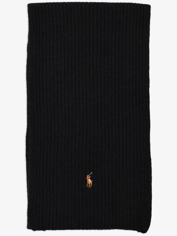 Sciarpa A Coste Nero Polo Ralph Lauren