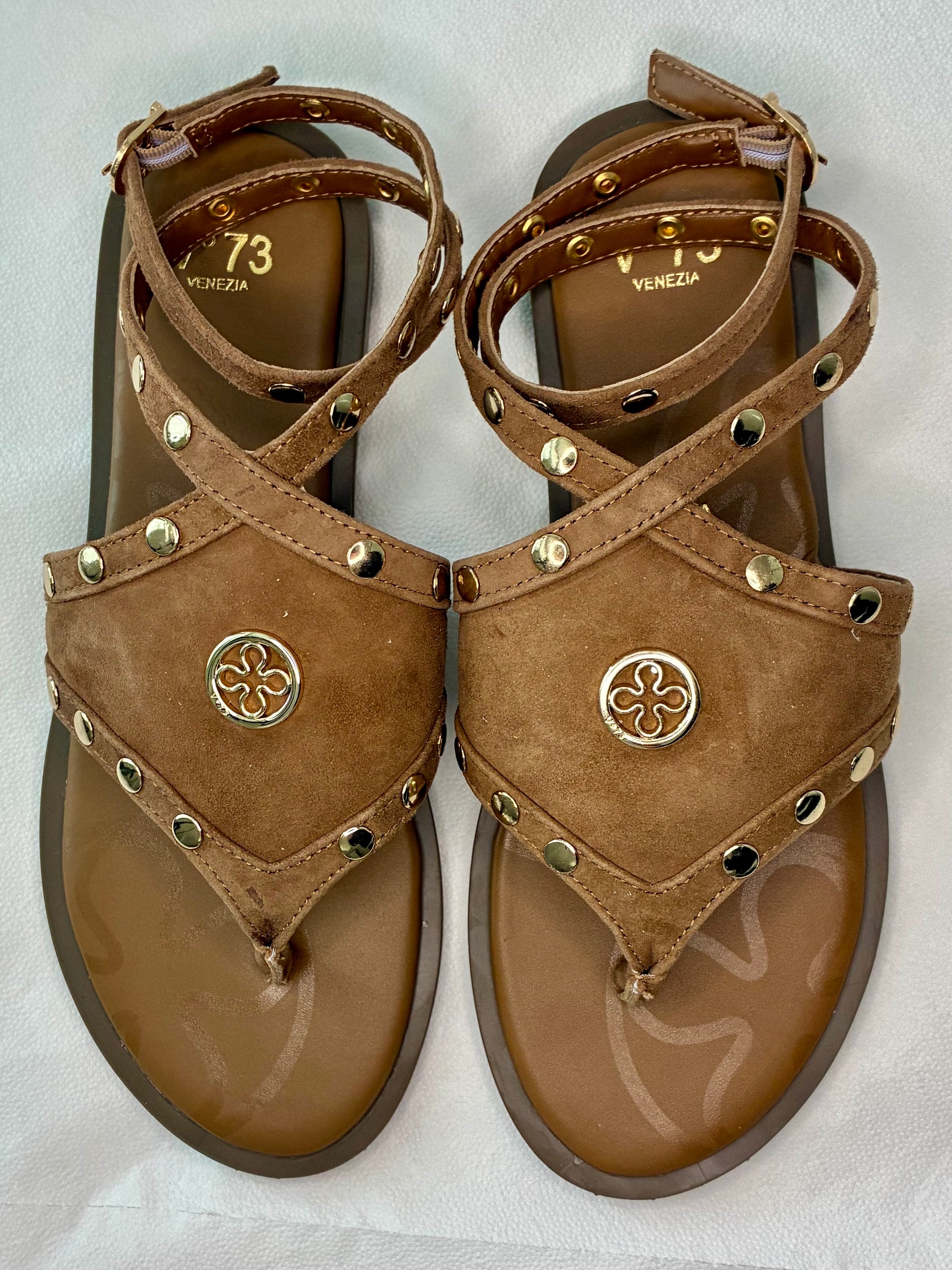 Sandalo Jole Flat Cuoio V73