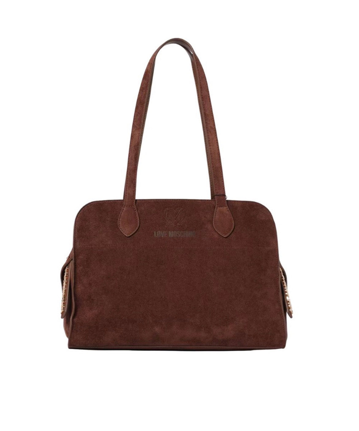 Love Moschino Borsa Suede a Spalla cioccolato