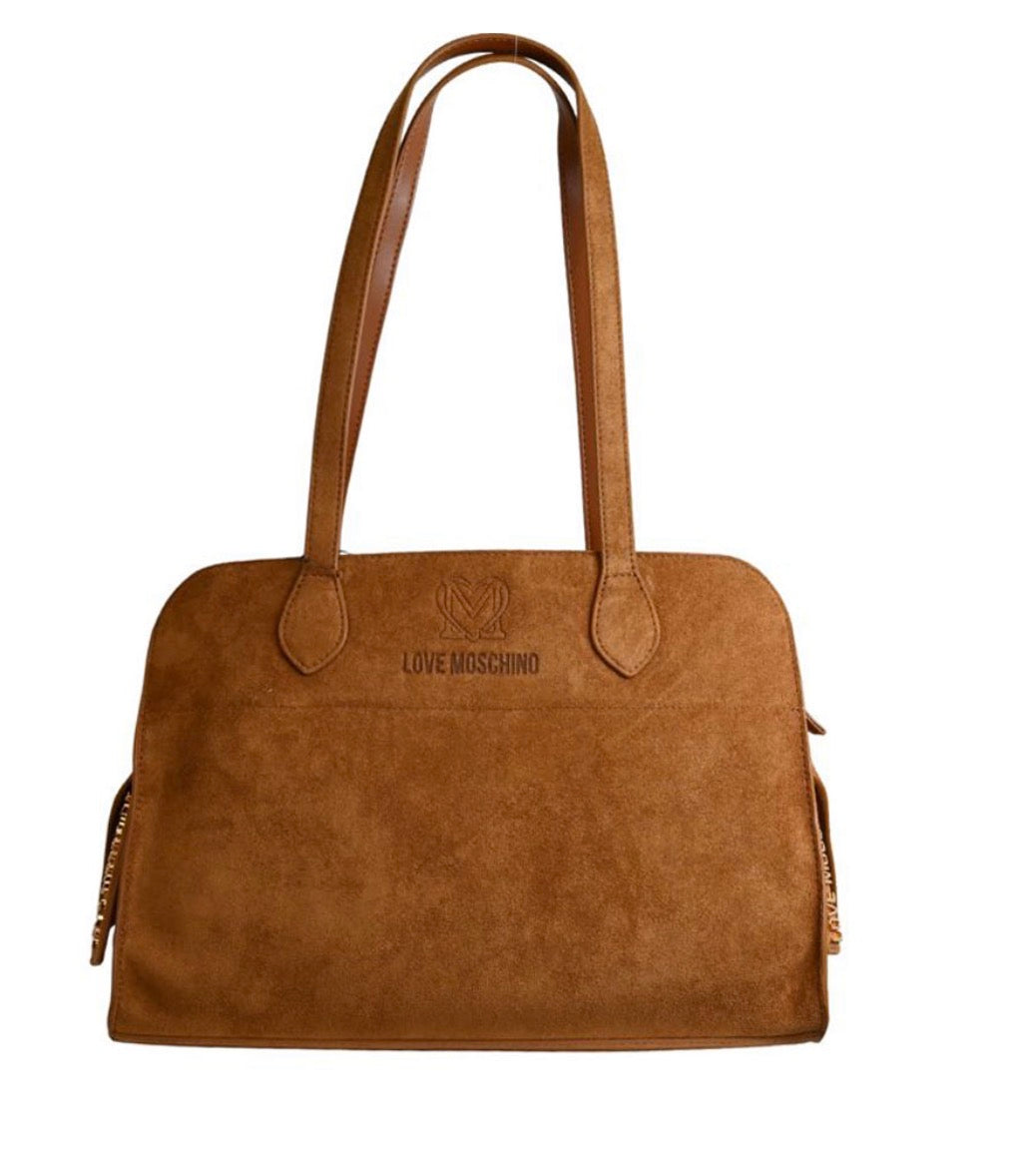 Love Moschino Borsa Suede a Spalla cuoio