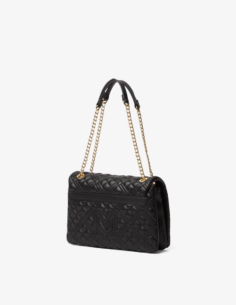 BORSA A SPALLA NERO QUILTED LOVE MOSCHINO