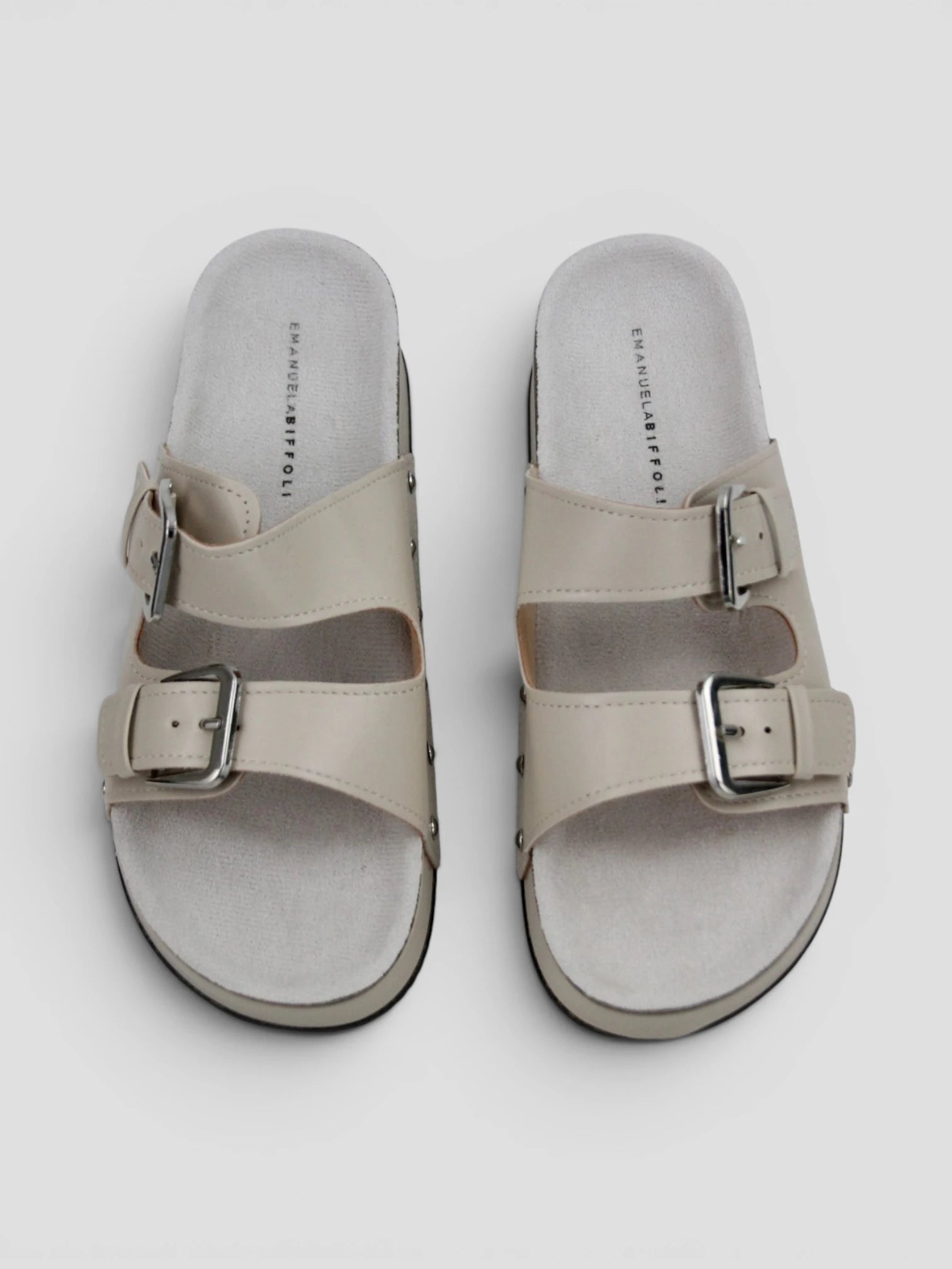 Sandalo Con Fibbie Beige Emanuela Biffoli