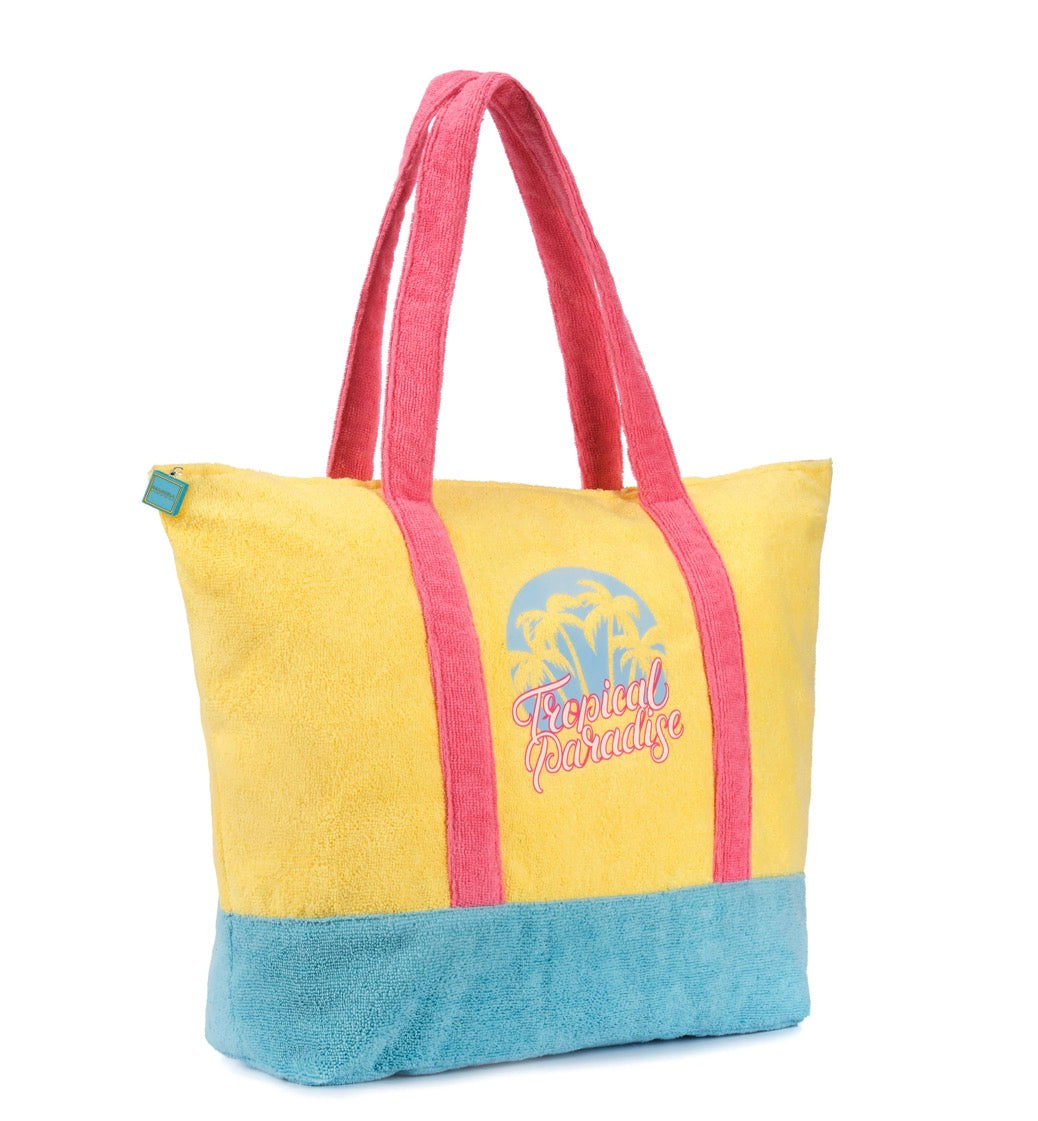 BORSA MARE IN SPUGNA “TROPICAL PARADISE” GIALLA