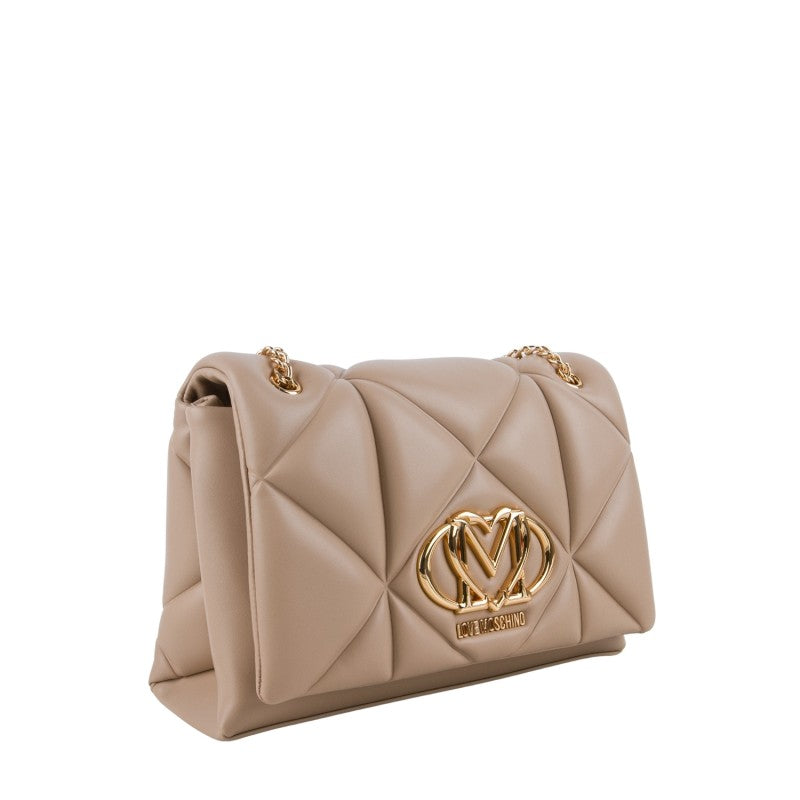 Borsa Embossed a Spalla Taupe