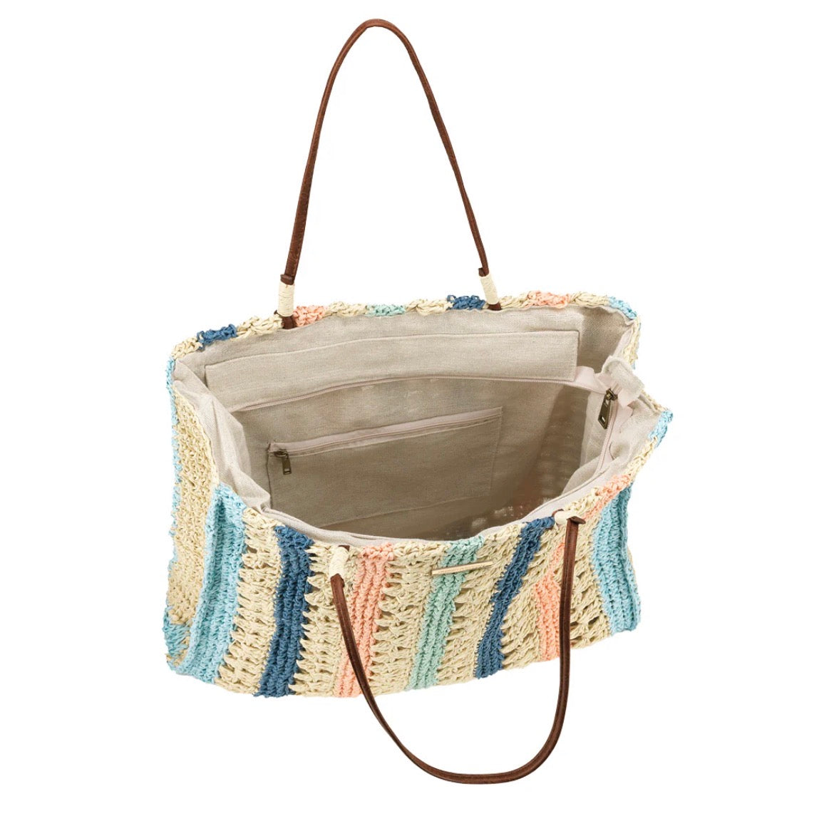 BORSA IN PAGLIA CROCHET TONI PASTELLO EMANUELA BIFFOLI