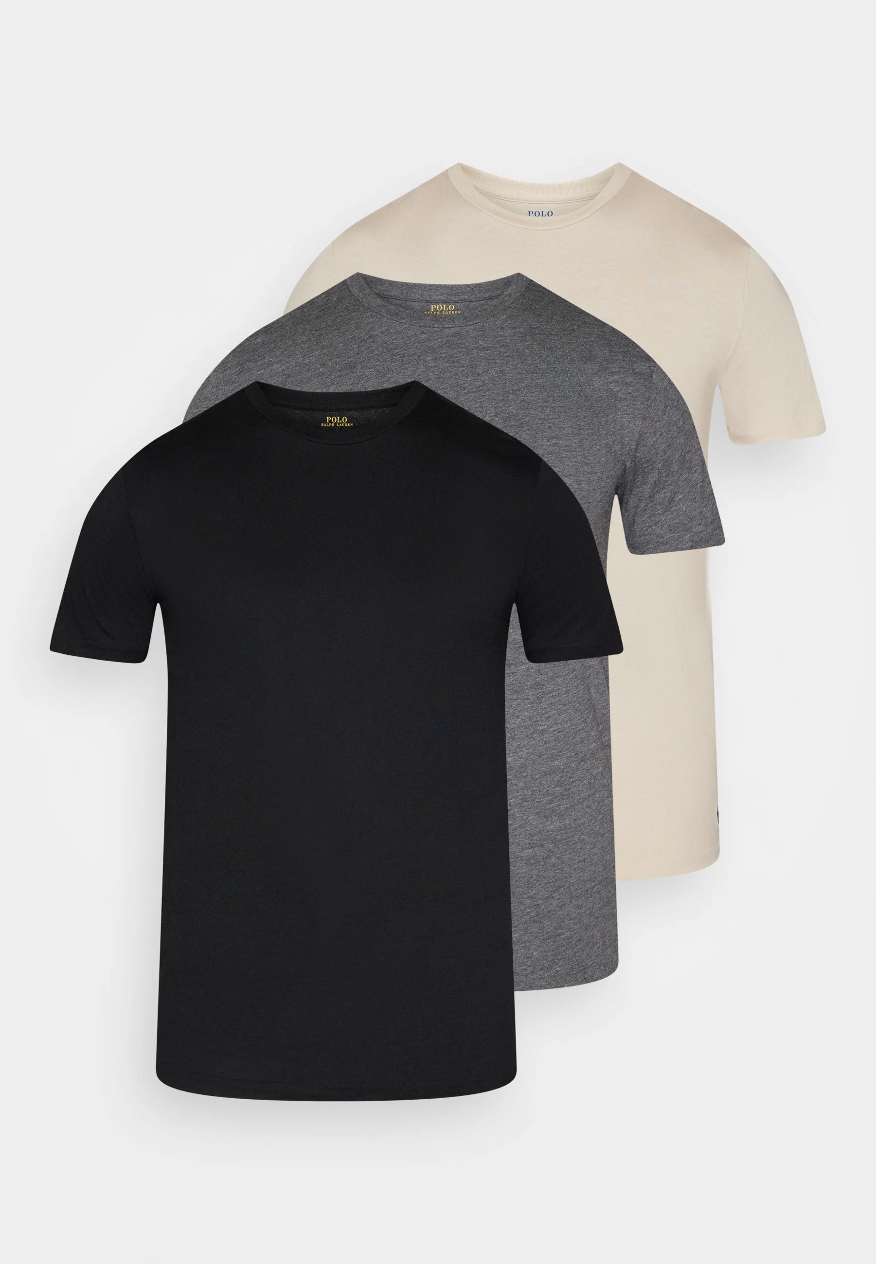 POLO RALPH LAUREN CREW 3 PACK - MAGLIETTA INTIMA - GREY/CHARCOAL HEATHER/BLACK