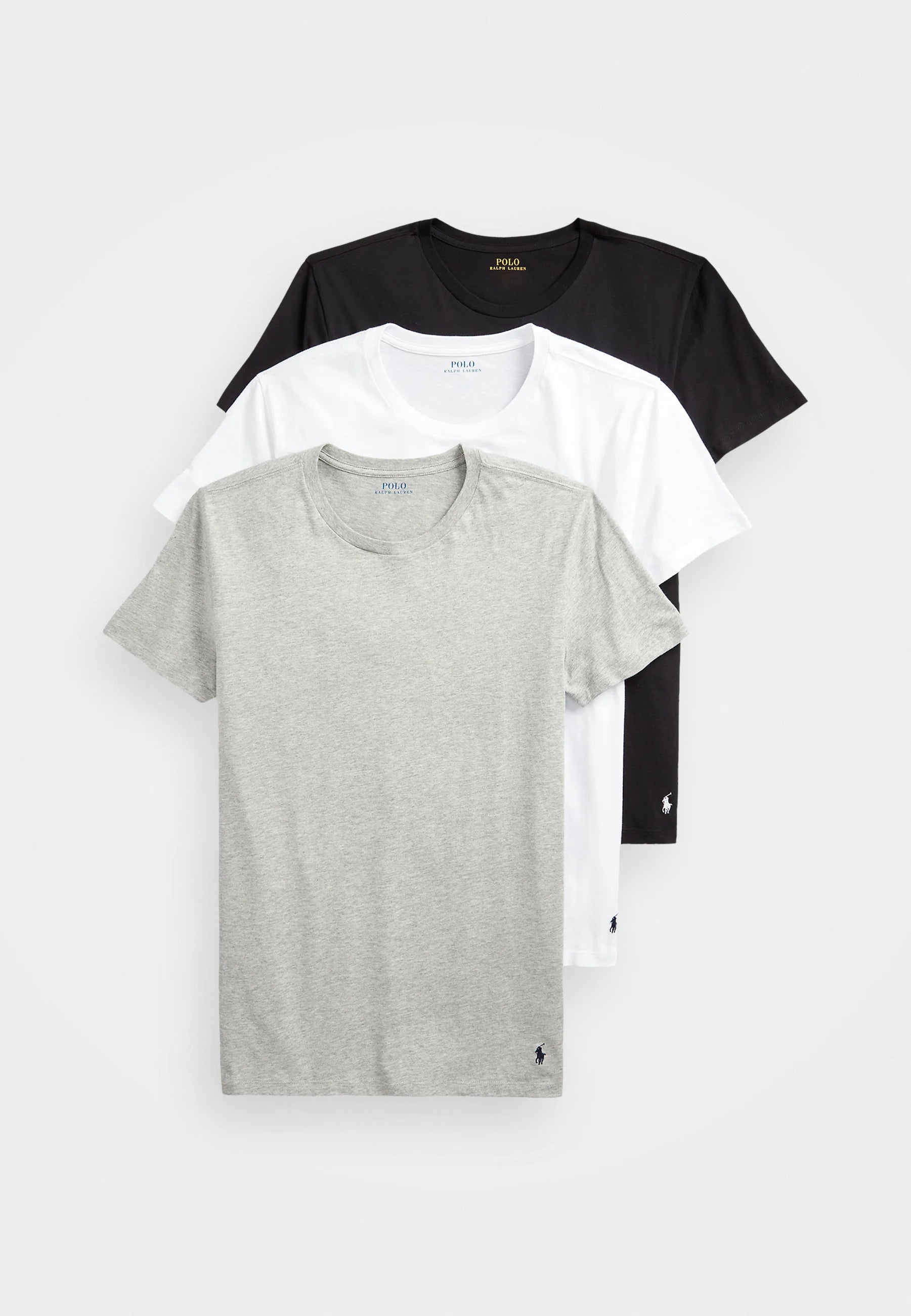 POLO RALPH LAUREN CREW 3 PACK - MAGLIETTA INTIMA - WHITE/BLACK/GREY