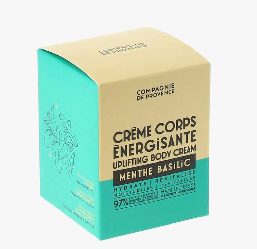 Crème corps énergisante menthe basilic, La Compagnie de Provence (180ml)