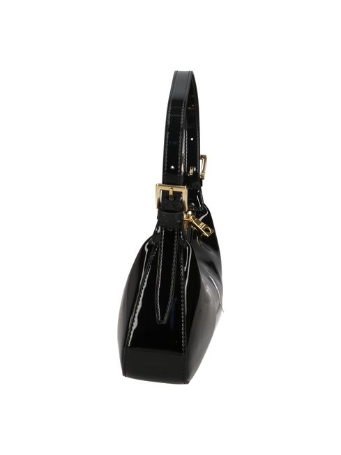 LOVE MOSCHINO GLOSSY BLACK SHOULDER BAG