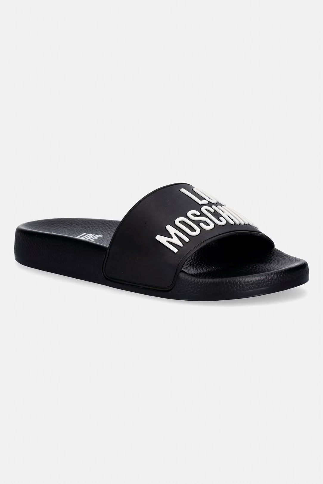 LOVE MOSCHINO SLIDE SANDALS BLACK