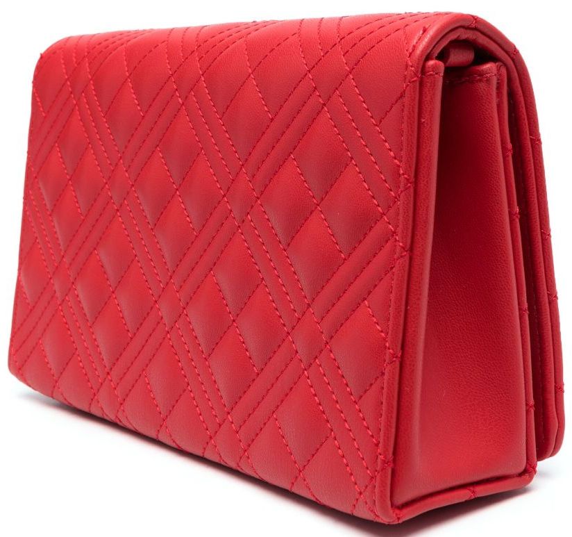 LOVE MOSCHINO BORSA TRACOLLA TRAPUNTATA ROSSA