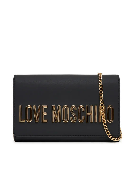 BORSA A TRACOLLA CON LOGO LOVE MOSCHINO NERO