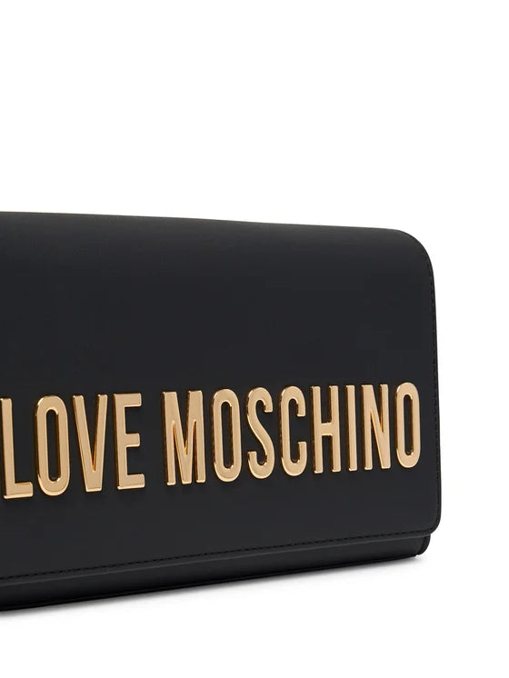 BORSA A TRACOLLA CON LOGO LOVE MOSCHINO NERO