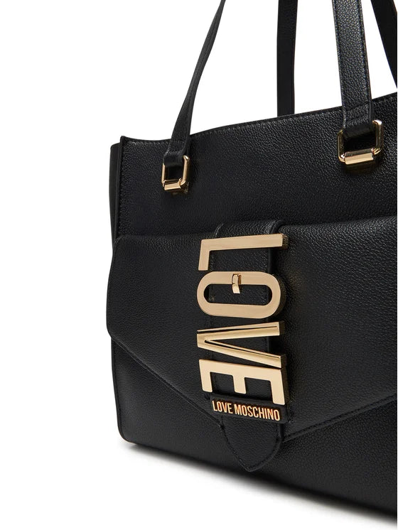 LOVE MOSCHINO BORSA A SPALLA PU NERO