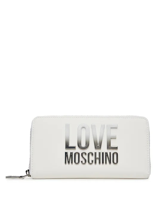 LOVE MOSCHINO PORTAFOLGIO BIANCO LOGO SFUMATO