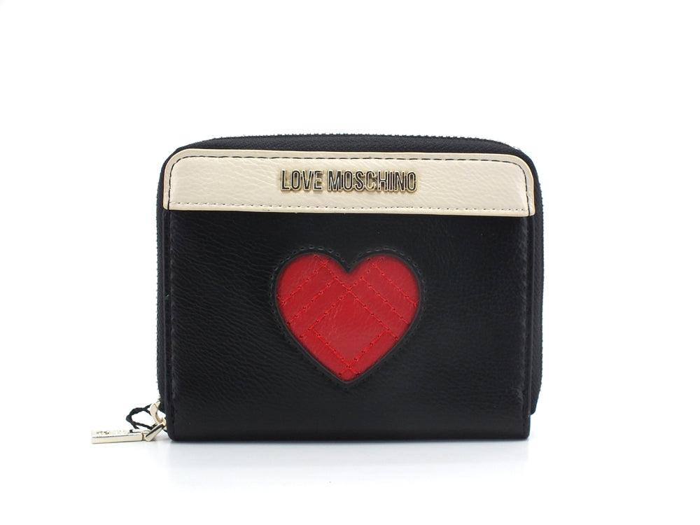 LOVE MOSCHINO PORTAFOGLIO NERO CON CUORE ROSSO