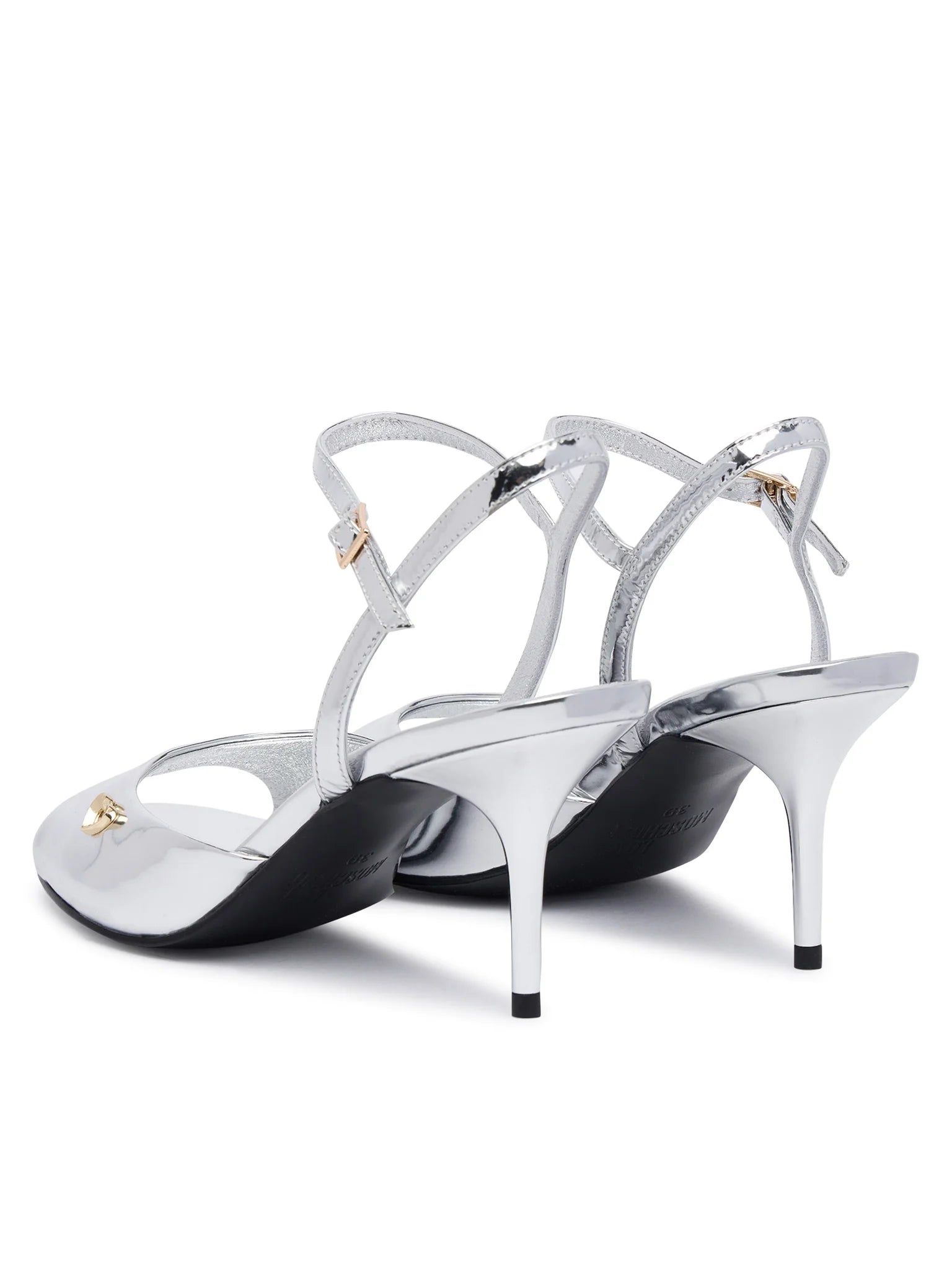 LOVE MOSCHINO SILVER HEEL SANDAL