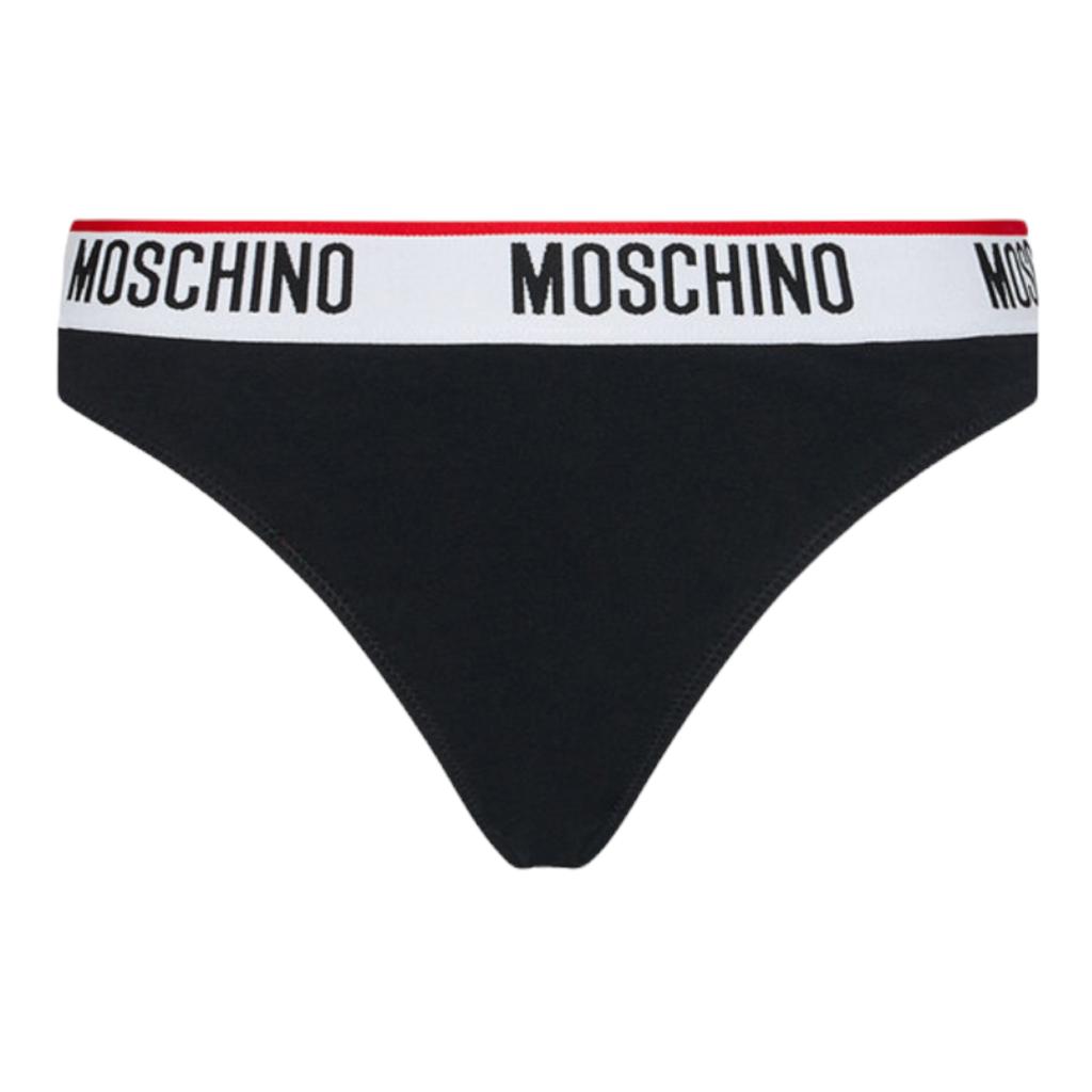 MOSCHINO UNDERWEAR WOMEN'S BLACK SLIP BIPACK