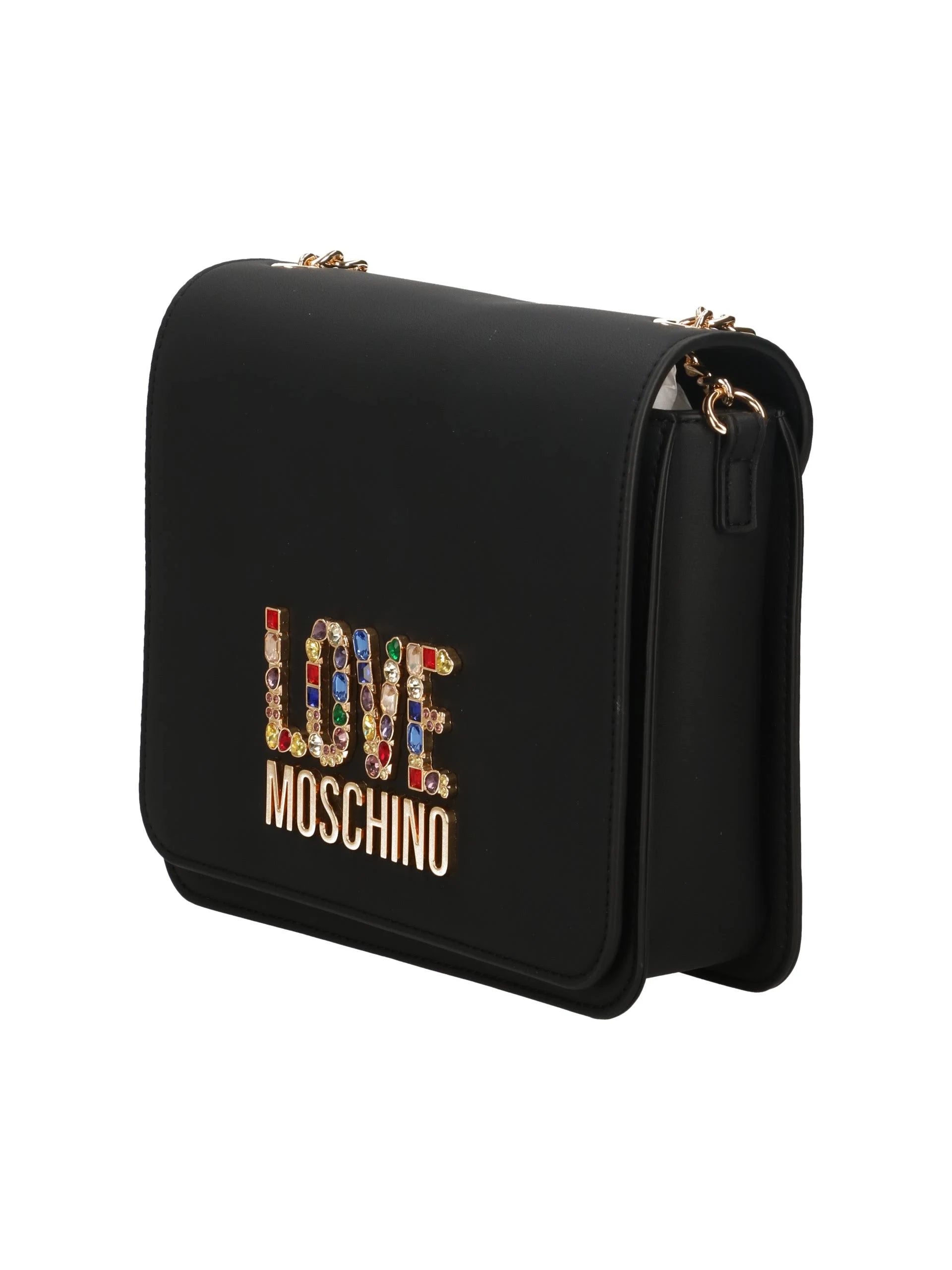 LOVE MOSCHINO PU NERO CON TRACOLLA