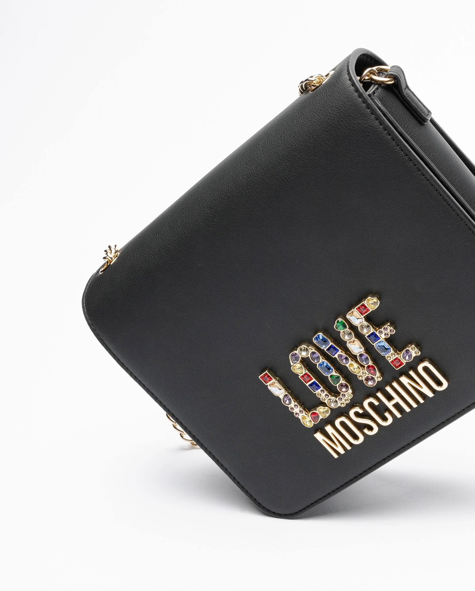 LOVE MOSCHINO PU NERO CON TRACOLLA